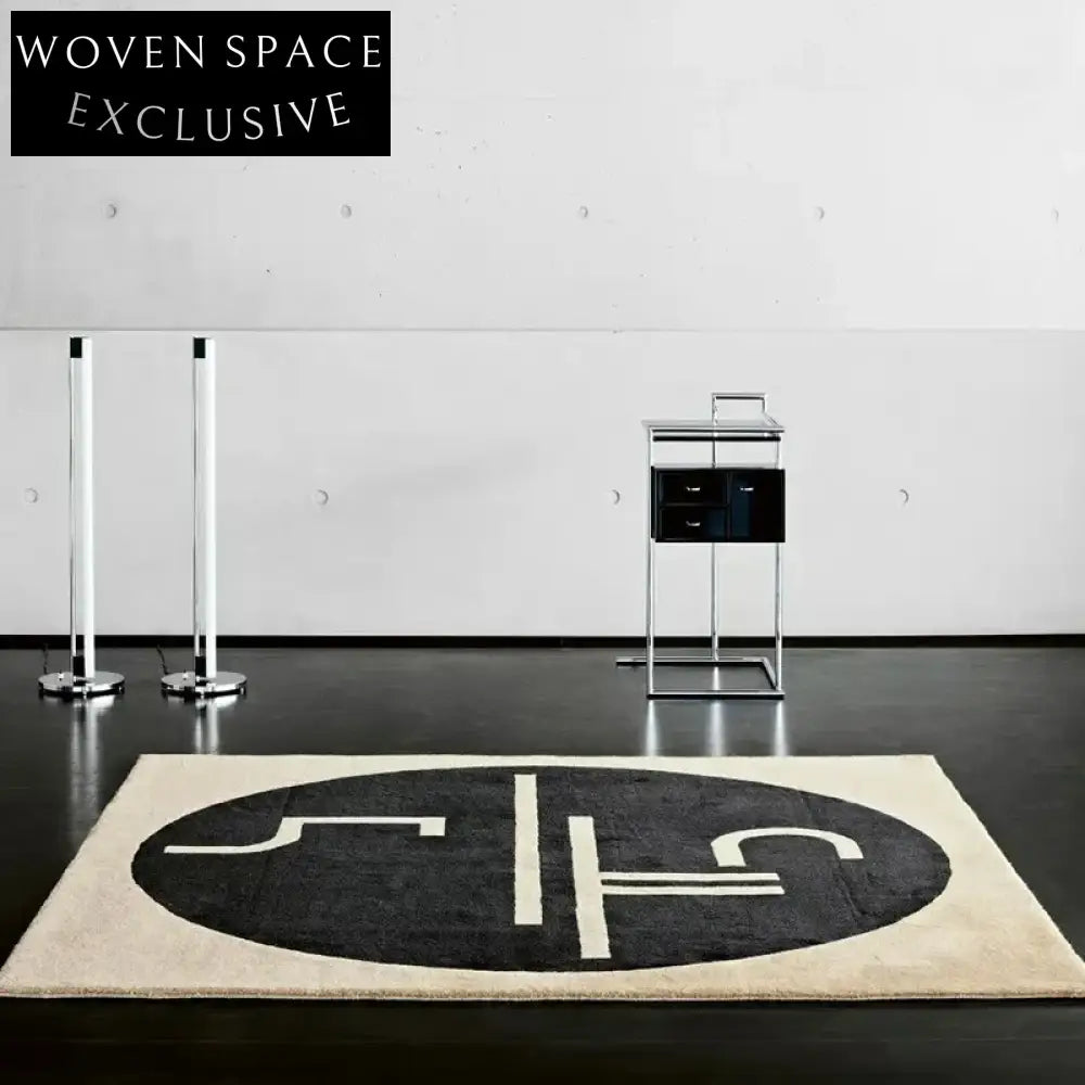 Modern Geometric Black Gray White Hand-Tufted Polyester Area Rug