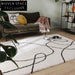 Modern Geometric Cream Patterned Polyester Area Rug
