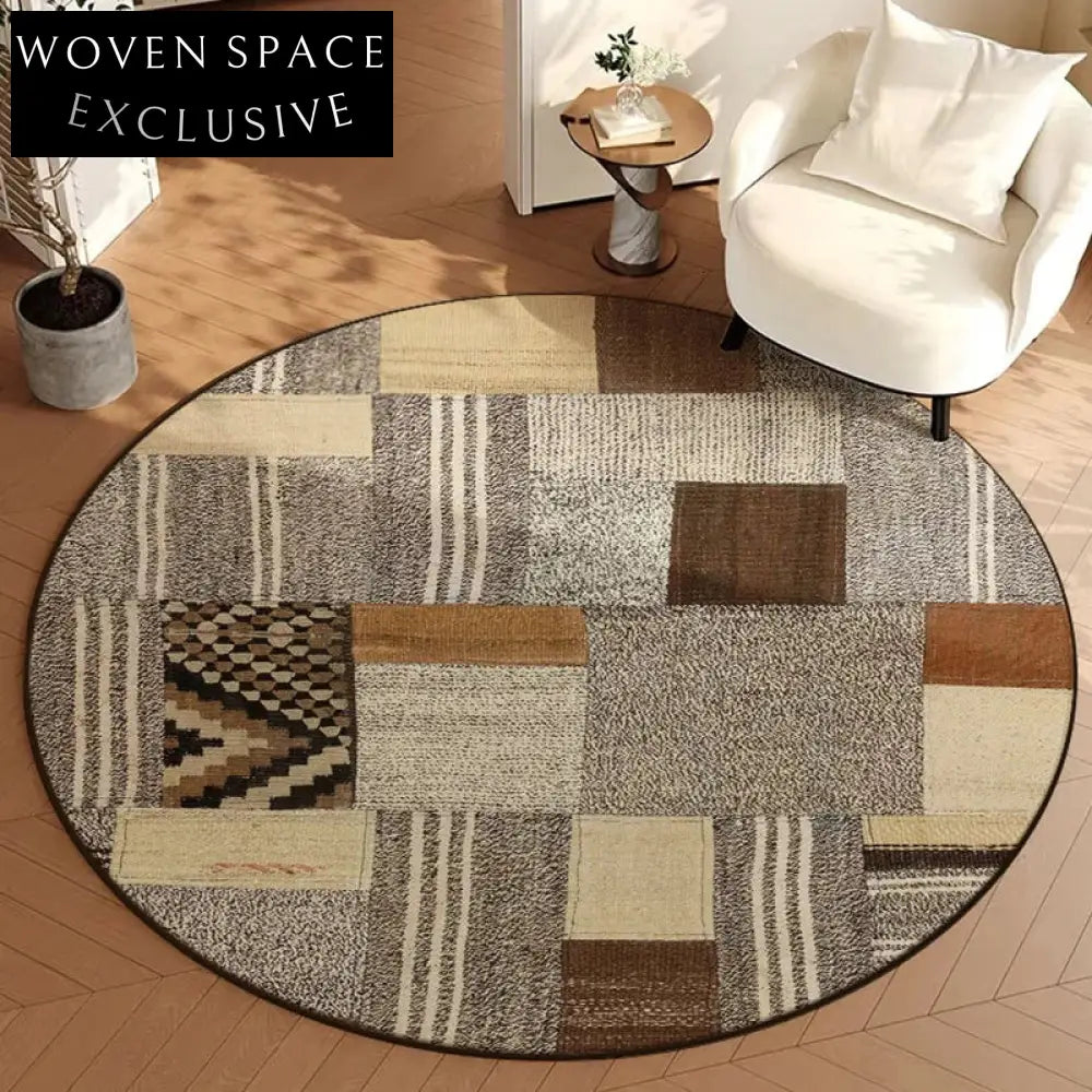 Modern Geometric Green Area Rug for Swivel Chairs & Study Spaces
