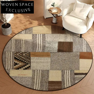 Modern Geometric Green Area Rug for Swivel Chairs & Study Spaces