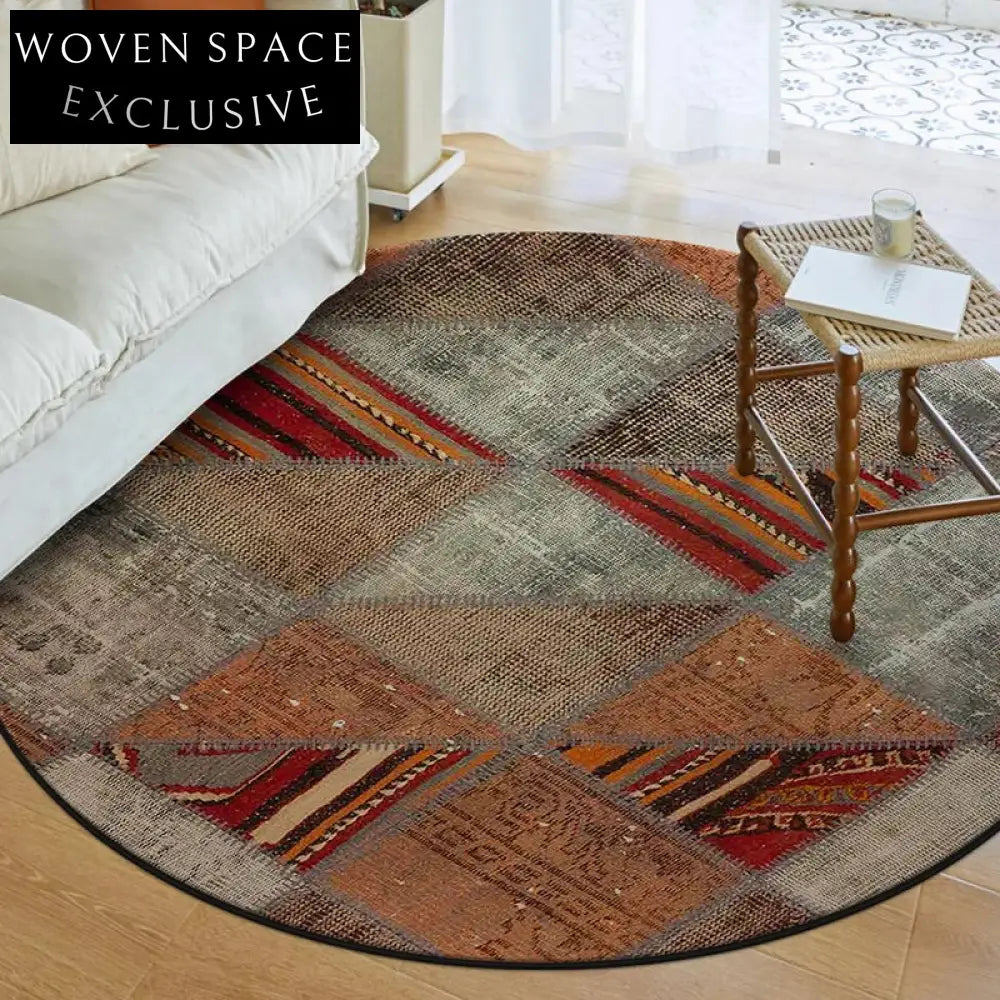 Modern Geometric Green Area Rug for Swivel Chairs & Study Spaces