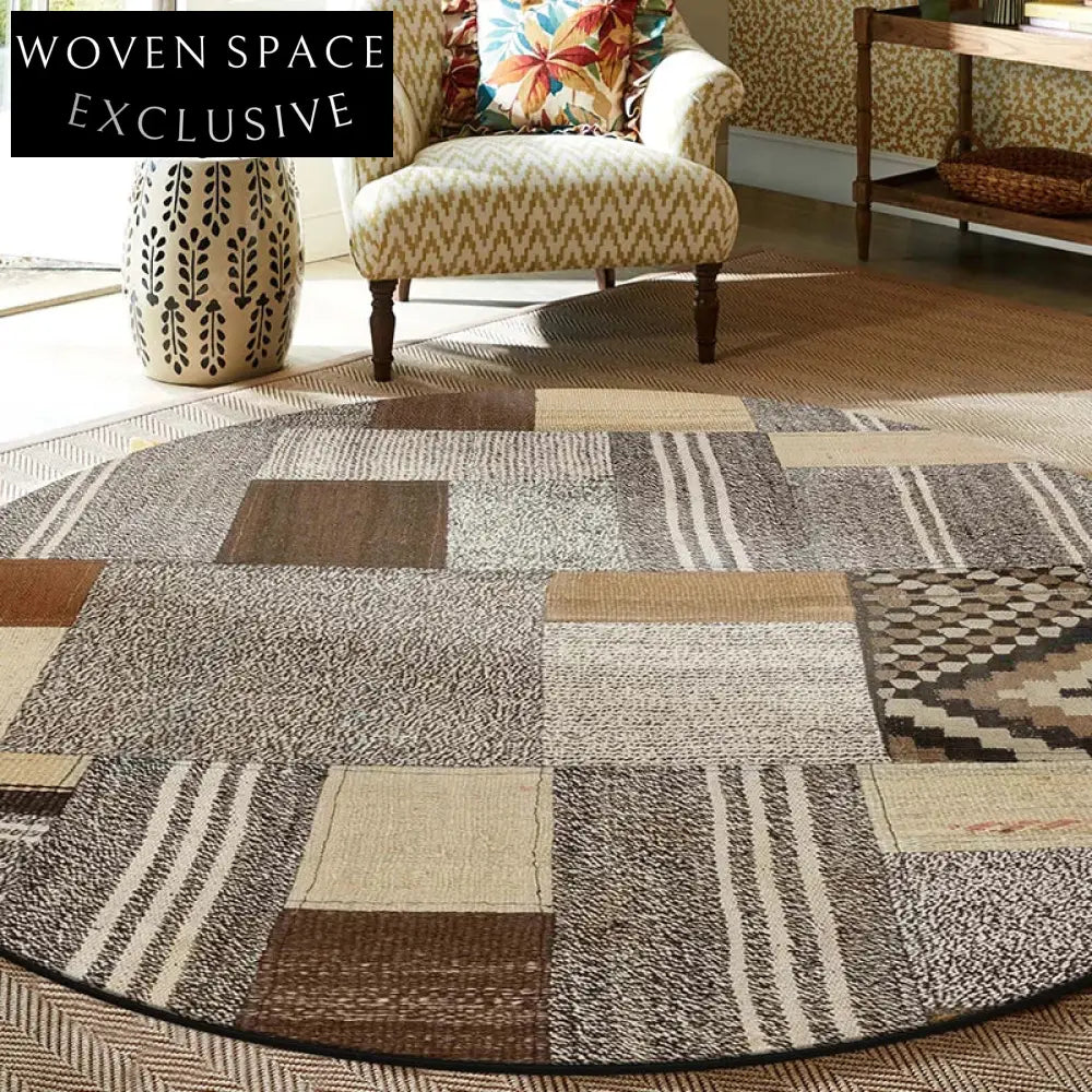 Modern Geometric Green Area Rug for Swivel Chairs & Study Spaces
