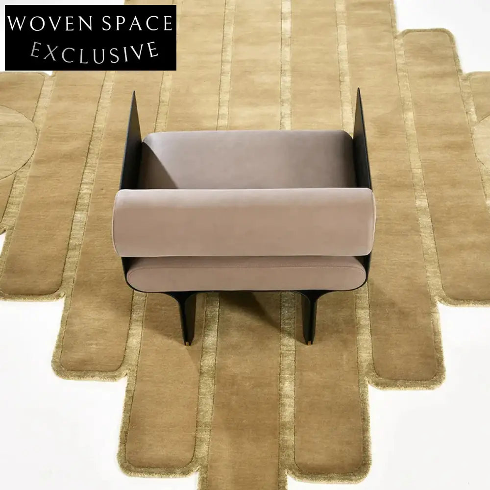 Modern Geometric Hand-Tufted Polyester Area Rug for Living Room Decor