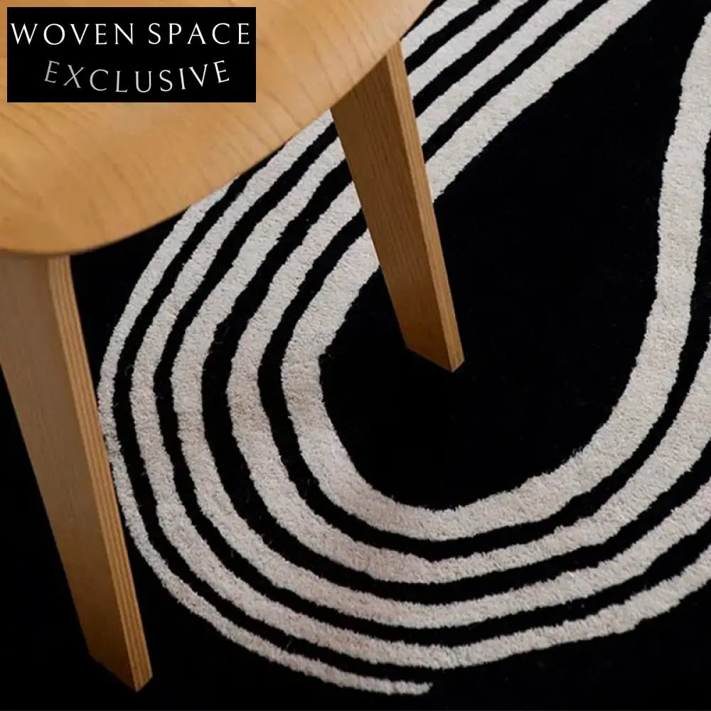 Modern Geometric Line Hand-Tufted Polyester Area Rug for Living Room Bedroom