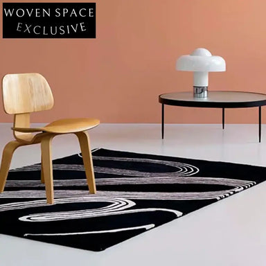 Modern Geometric Line Hand-Tufted Polyester Area Rug for Living Room Bedroom