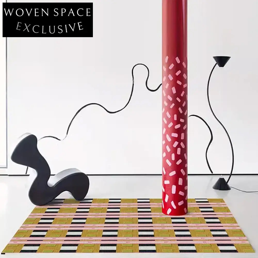 Modern Geometric Liquid Silk Area Rug - Handmade Thick Luxury Carpet for Living Room