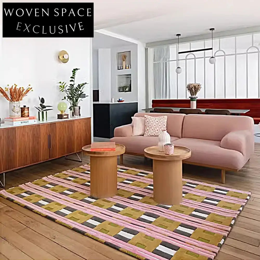 Modern Geometric Liquid Silk Area Rug - Handmade Thick Luxury Carpet for Living Room