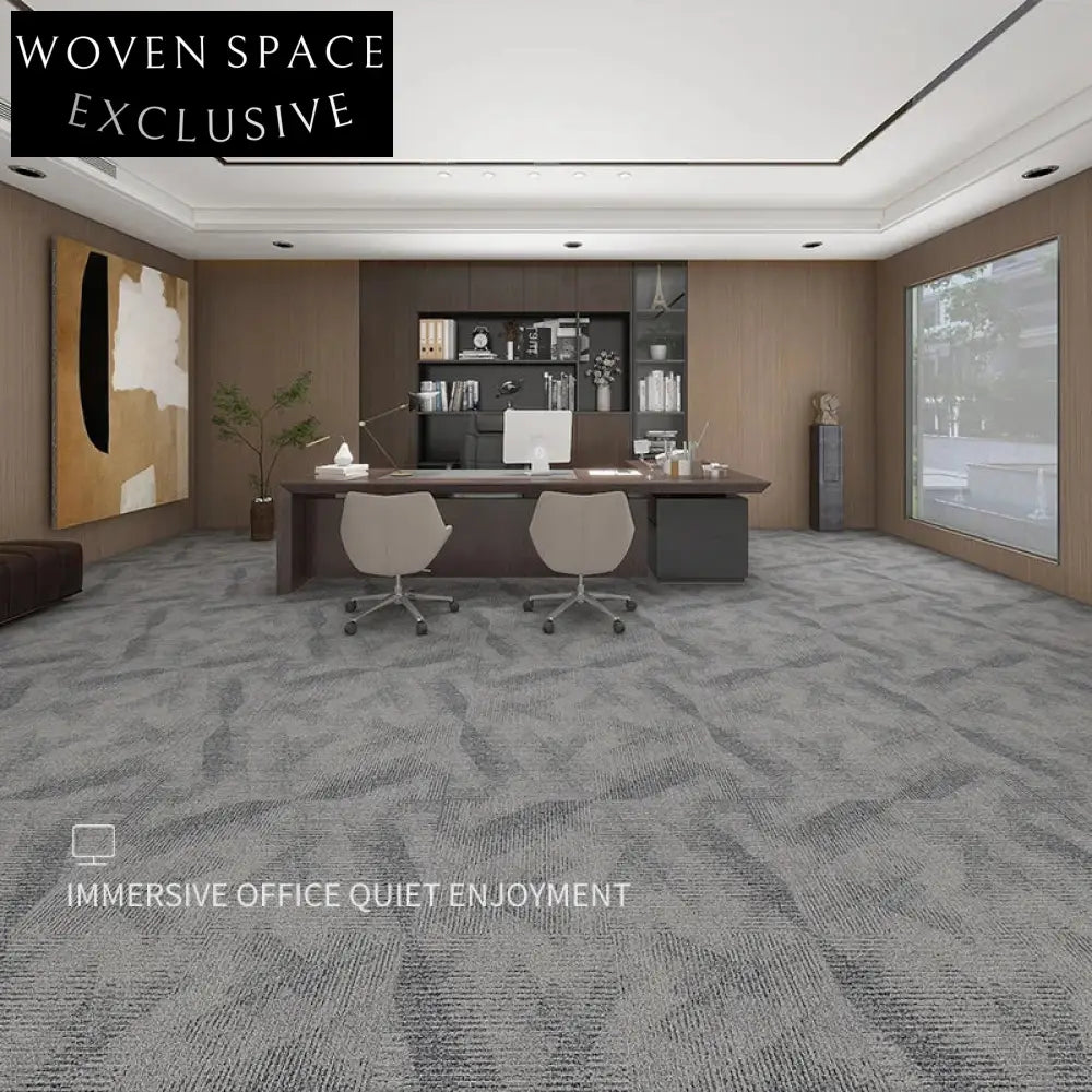 Modern Geometric Nylon Office Carpet Tiles - Fire Retardant, PVC-Free, Modular Design