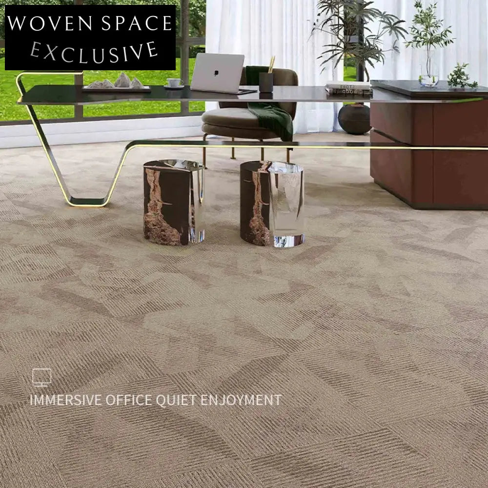 Modern Geometric Nylon Office Carpet Tiles - Fire Retardant, PVC-Free, Modular Design