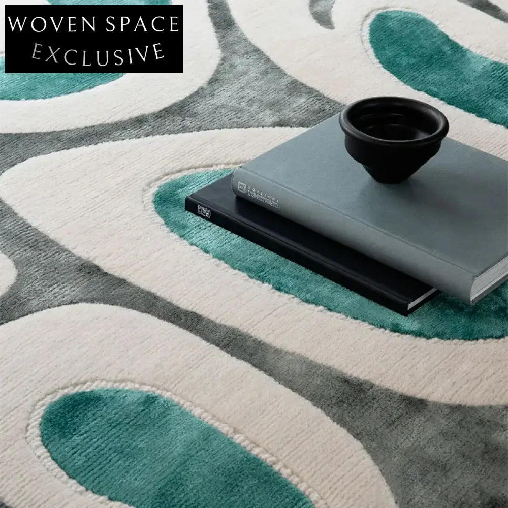 Modern Geometric Pattern Area Rug Non-Slip Polyester Fiber Floor Carpet