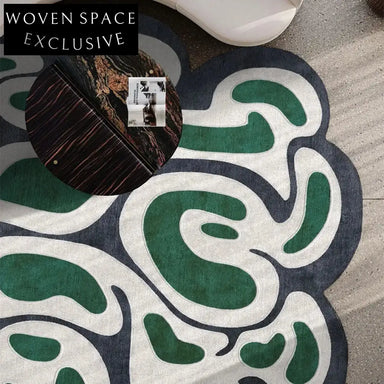 Modern Geometric Pattern Area Rug Non-Slip Polyester Fiber Floor Carpet