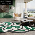 Modern Geometric Pattern Area Rug Non-Slip Polyester Fiber Floor Carpet