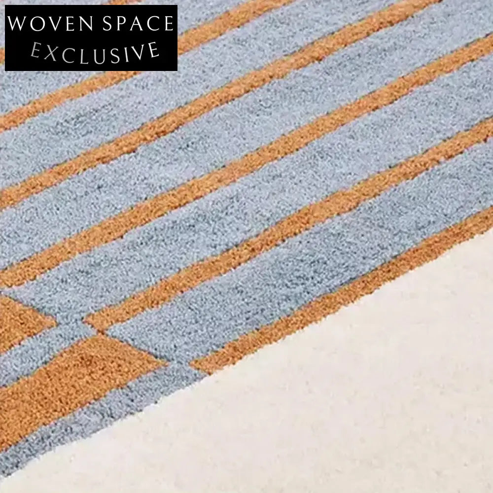 Modern Geometric Pattern Hand-Woven Polyester Area Rug for Living Room Comfort