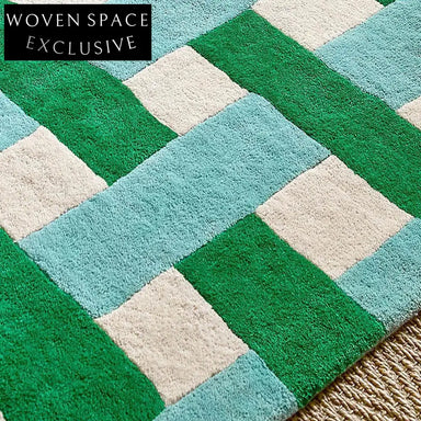 Modern Geometric Pattern Red Polyester Luxury Area Rug for Living Room