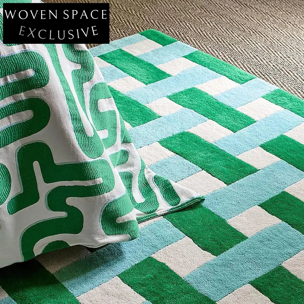 Modern Geometric Pattern Red Polyester Luxury Area Rug for Living Room