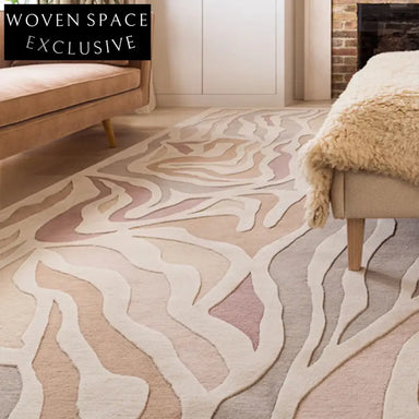 Modern Geometric Plush Polyester Area Rug for Living Room & Sofa