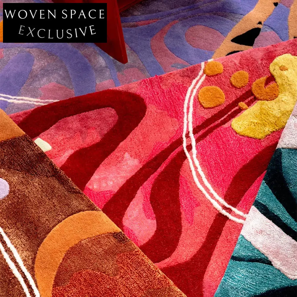 Modern Geometric Polyester Area Rug for Bedroom Living Room Home Decor Accent