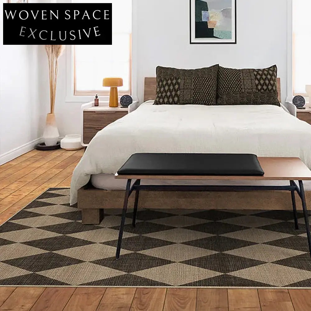 Modern Geometric Polyester Area Rug for Living Room Bedroom Decor