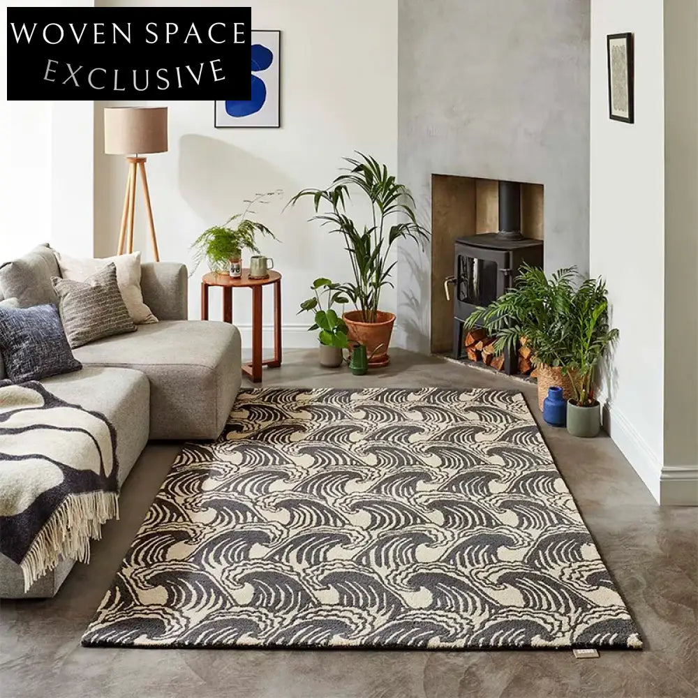 Modern Geometric Polyester Area Rug for Living Room Bedroom Decor