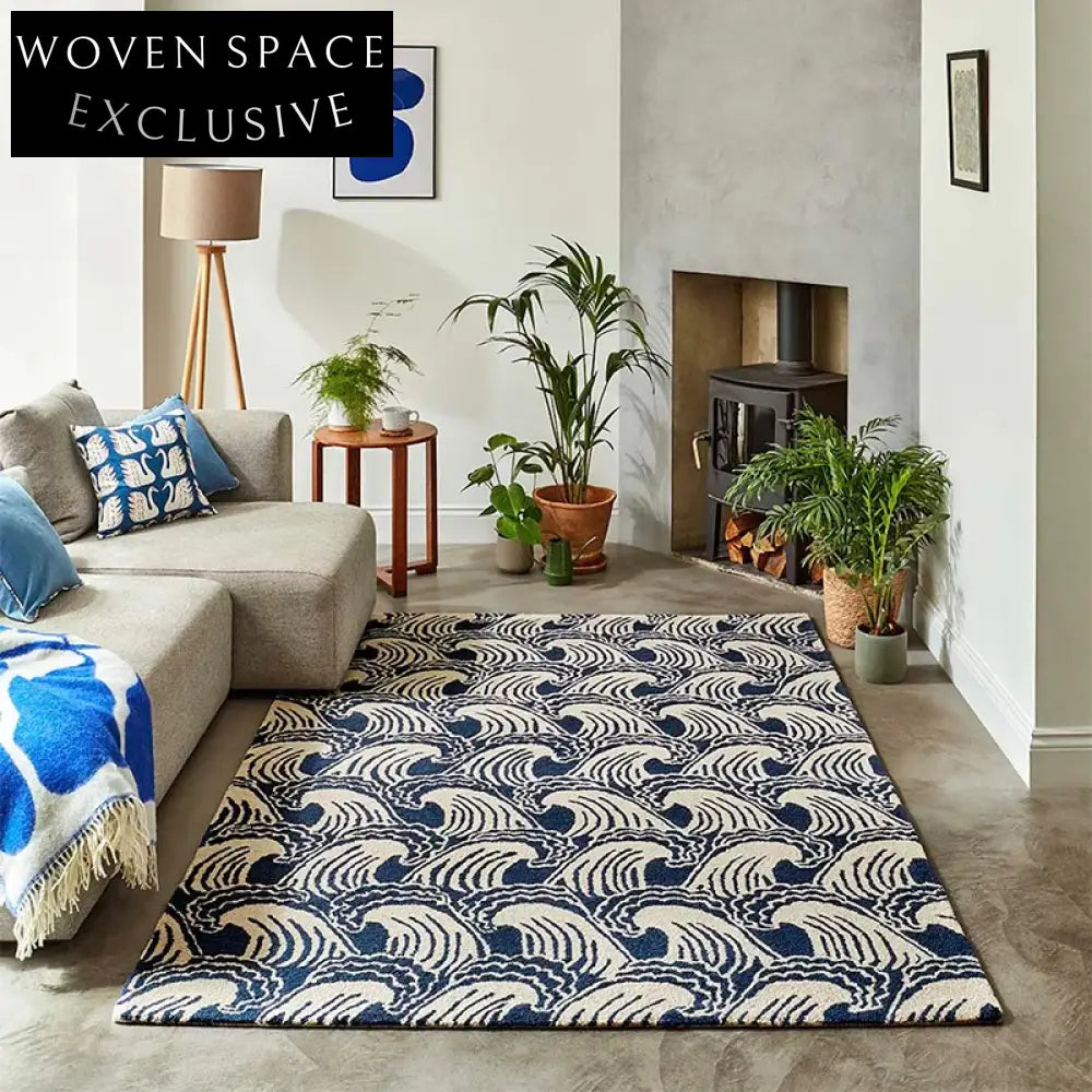 Modern Geometric Polyester Area Rug for Living Room Bedroom Decor