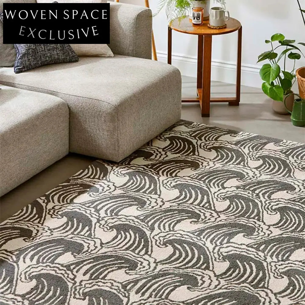 Modern Geometric Polyester Area Rug for Living Room Bedroom Decor