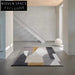 Modern Geometric Polyester Area Rug, Hand-Tufted Custom Design for Living Room Decor