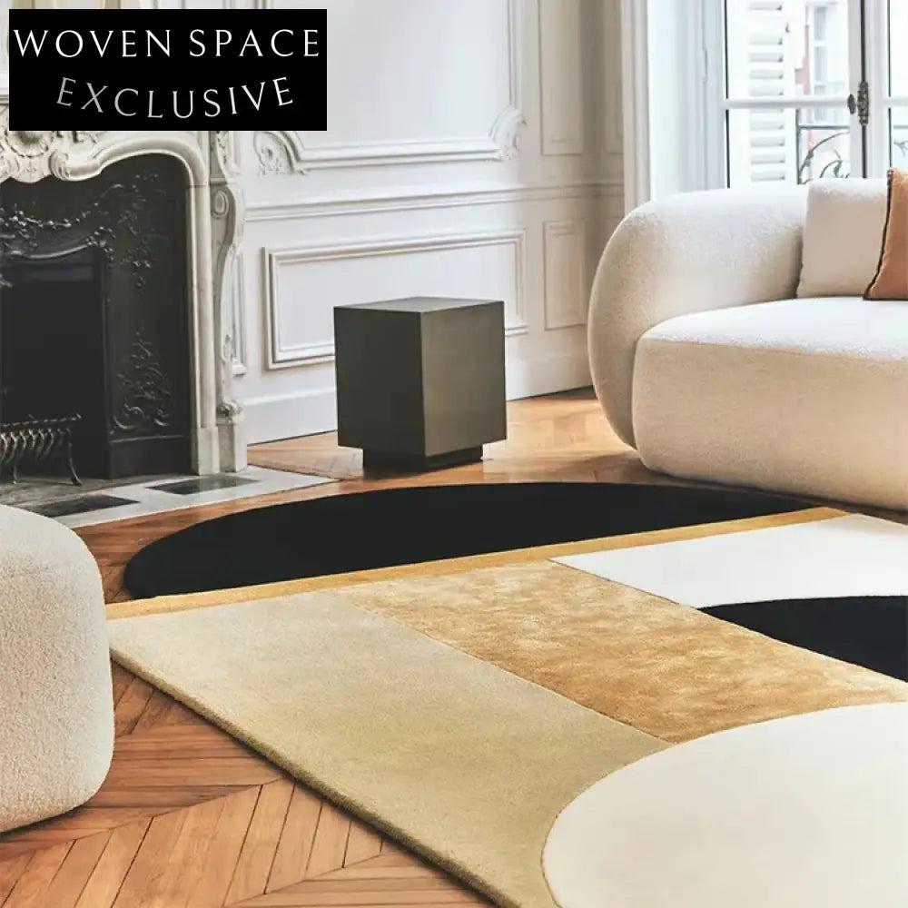 Modern Geometric Polyester Luxury Area Rug for Living Room Floor Carpet