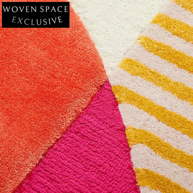 Modern Geometric Princess Kids Room Carpet for Reading Nook, Machine-Made Rug