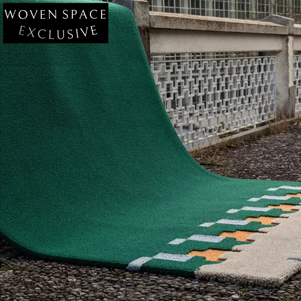 Modern Geometric Spliced Area Rug - 13mm Thick Polyester Fiber Carpet