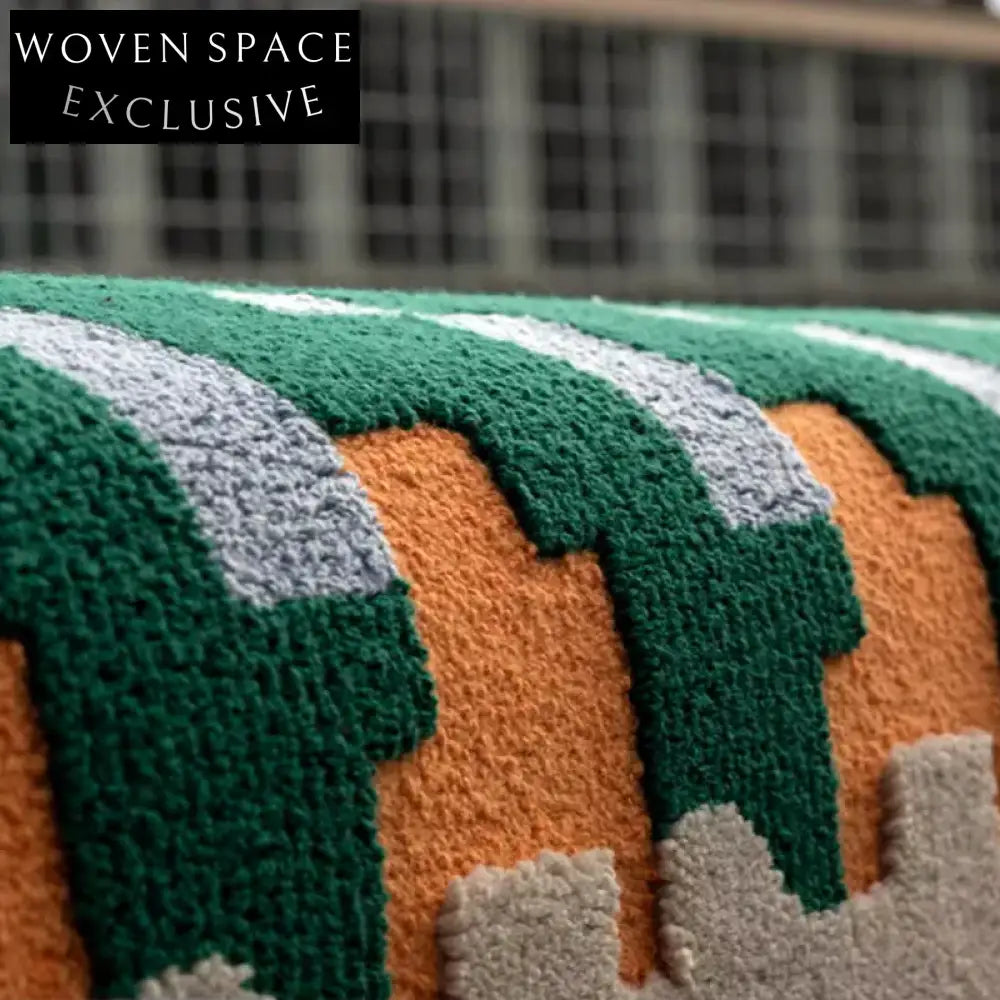 Modern Geometric Spliced Area Rug - 13mm Thick Polyester Fiber Carpet