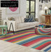 Modern Geometric Striped Polyester Area Rug for Teen Bedroom, Custom Size