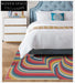 Modern Geometric Striped Polyester Area Rug for Teen Bedroom, Custom Size