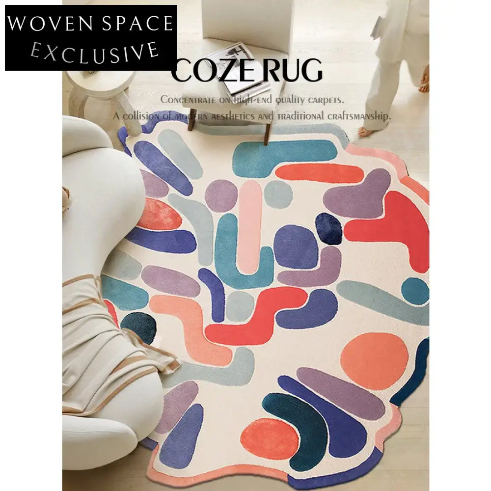 Modern Geometric Thickened Area Carpet for Living Room Bedroom Coffee Table