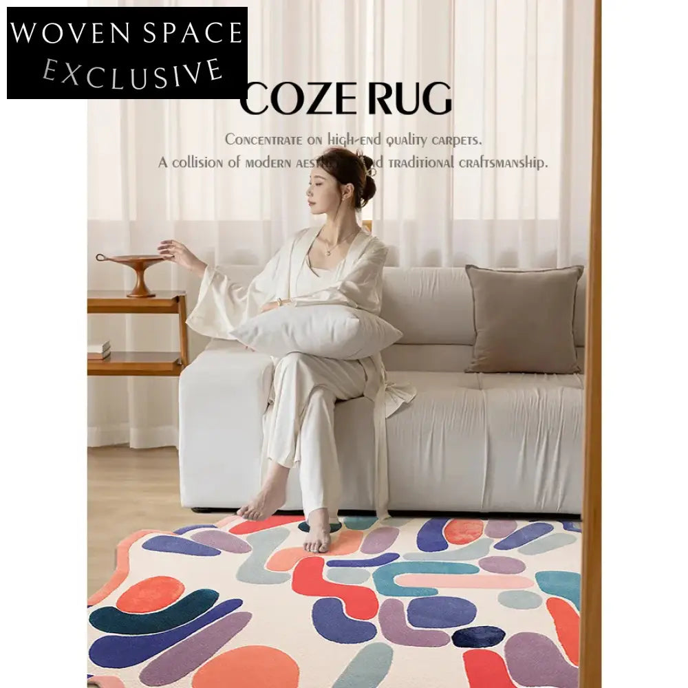 Modern Geometric Thickened Area Carpet for Living Room Bedroom Coffee Table