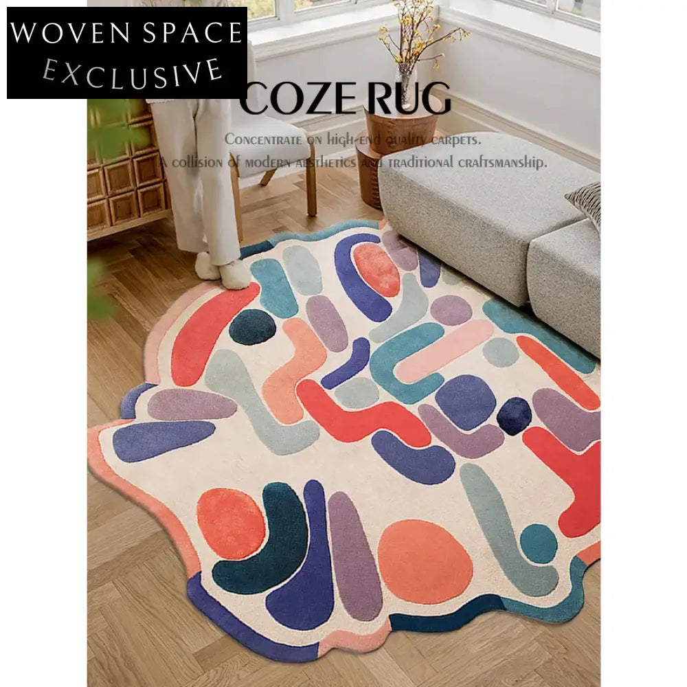 Modern Geometric Thickened Area Carpet for Living Room Bedroom Coffee Table