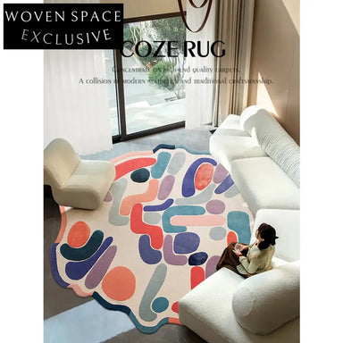 Modern Geometric Thickened Area Carpet for Living Room Bedroom Coffee Table