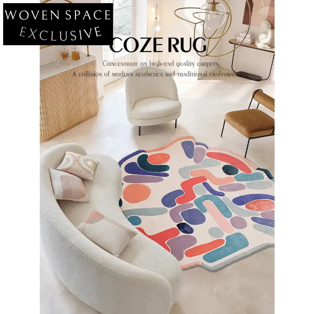 Modern Geometric Thickened Area Carpet for Living Room Bedroom Coffee Table