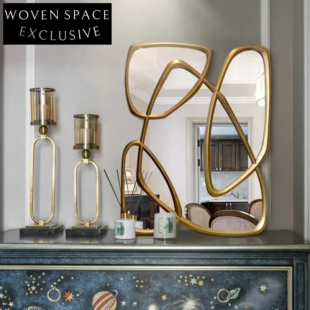 Modern Geometric Wall Mirror for Living Room, Bathroom, Corridor, Fireplace