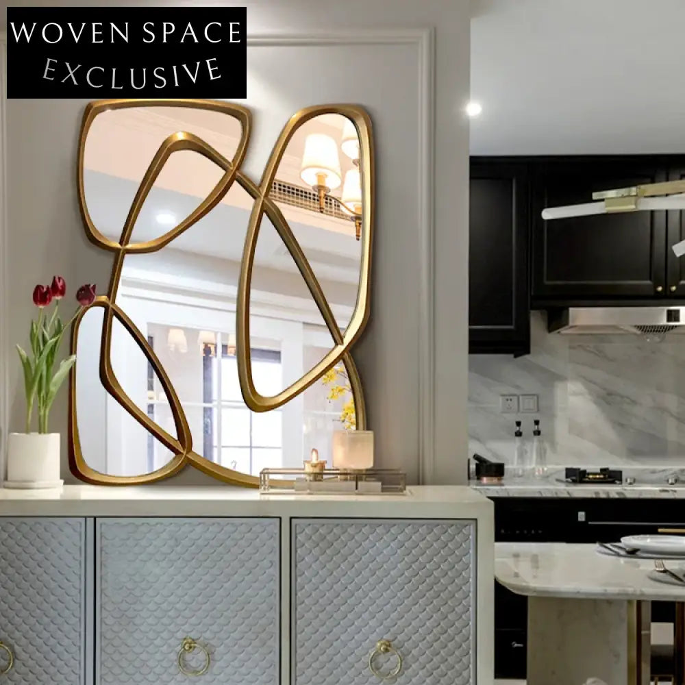 Modern Geometric Wall Mirror for Living Room, Bathroom, Corridor, Fireplace