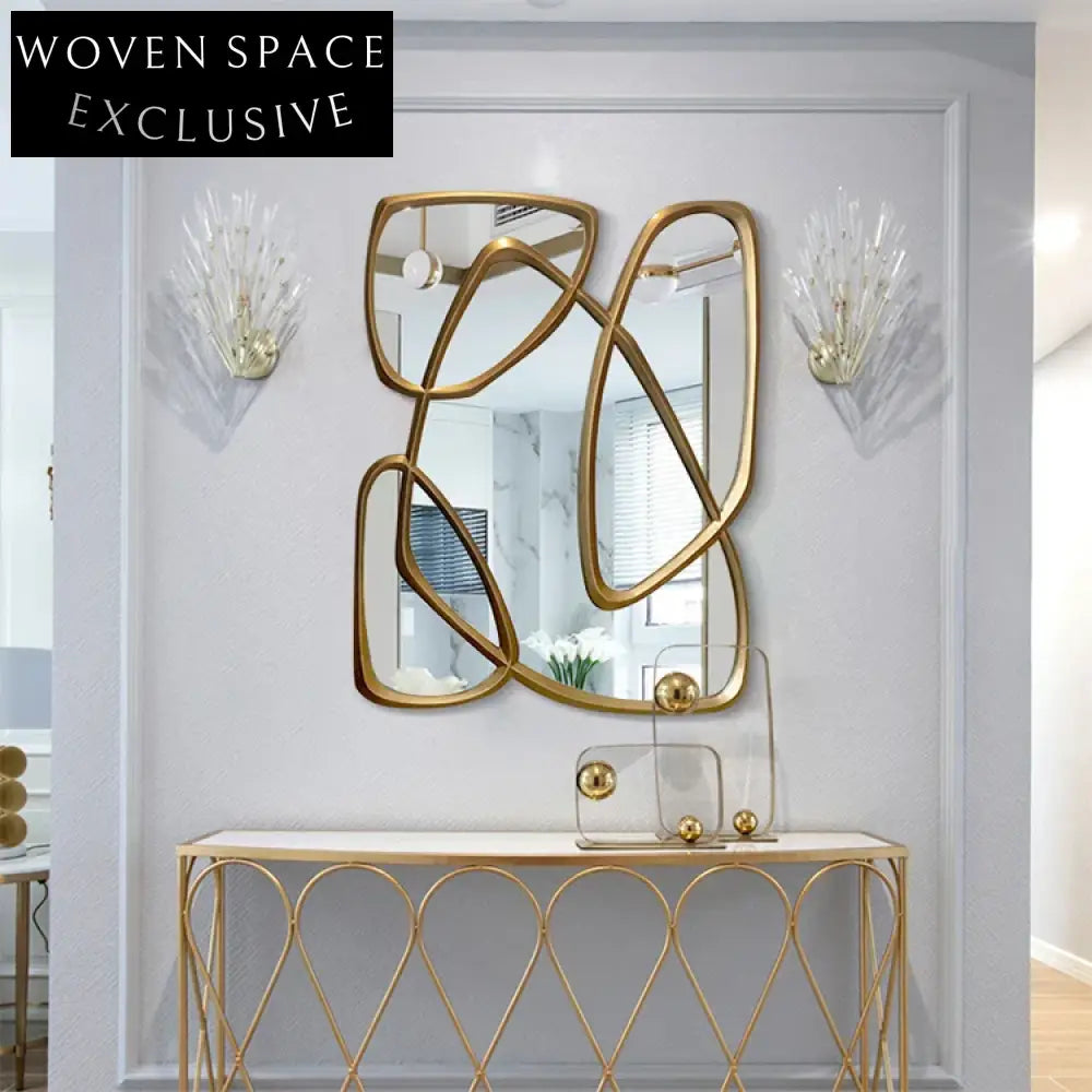 Modern Geometric Wall Mirror for Living Room, Bathroom, Corridor, Fireplace