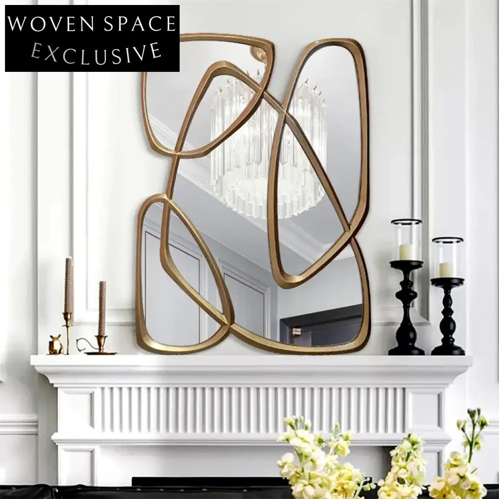 Modern Geometric Wall Mirror for Living Room, Bathroom, Corridor, Fireplace