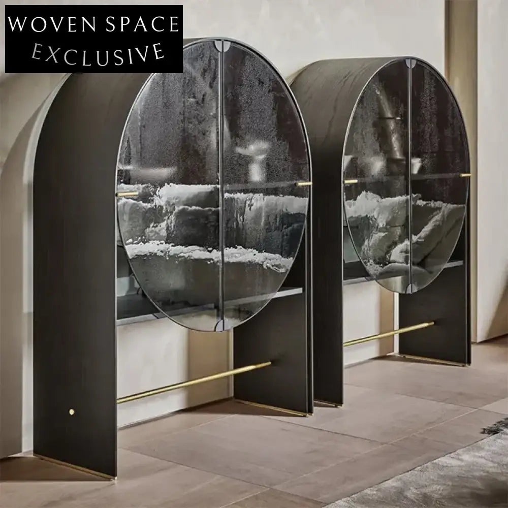 Modern Glass Display Wine & Book Cabinet with Versatile Home Storage Solution