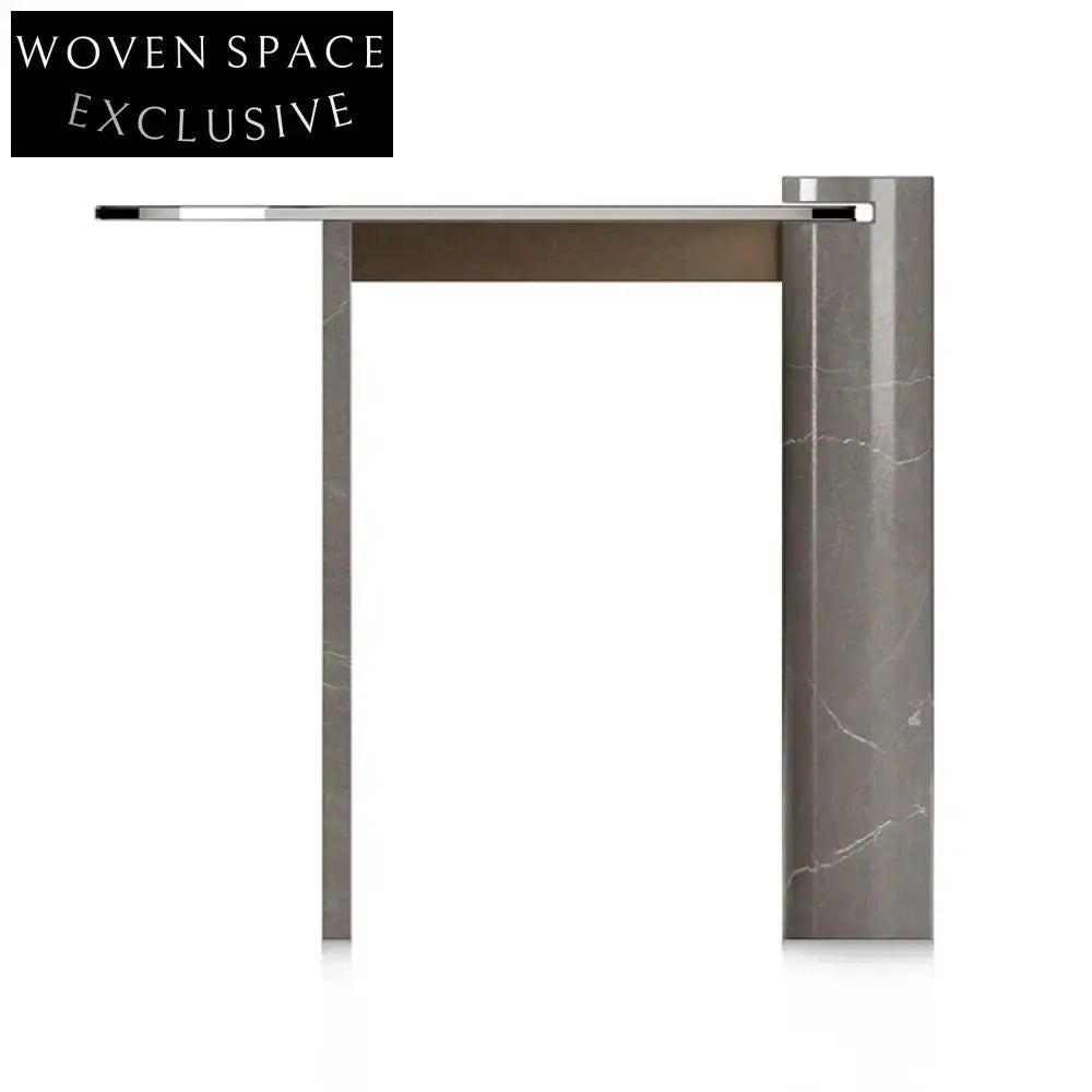 Modern Glass Top Marble Base Coffee Table and Side Table Set