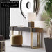 Modern Gold Base Wood Console Table with Storage Drawer, Entryway Table