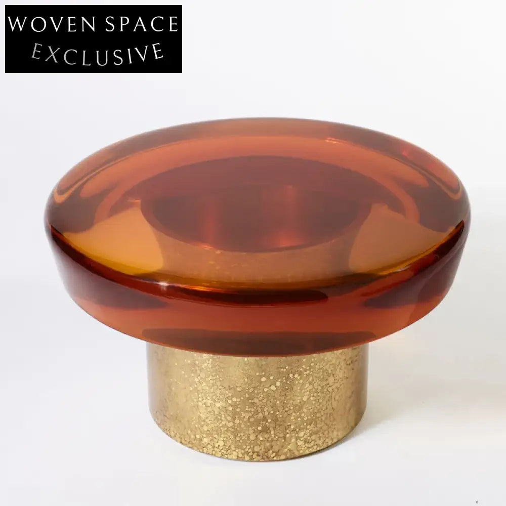 Modern Gold Brass Glass Top Round Bell Shaped Living Room Coffee Table