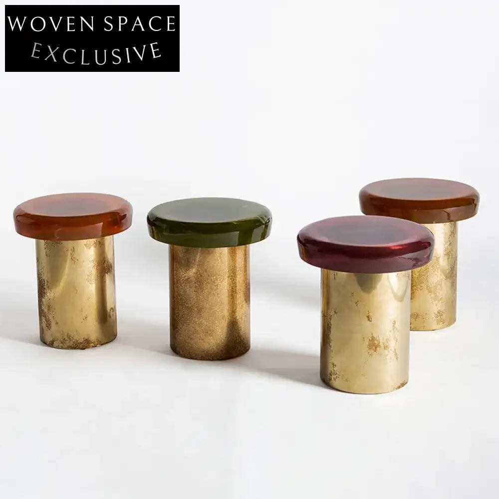 Modern Gold Brass Glass Top Round Bell Shaped Living Room Coffee Table