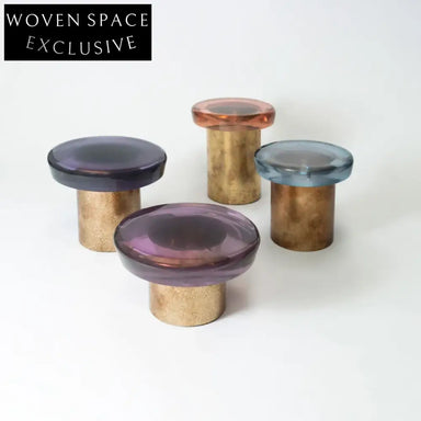 Modern Gold Brass Glass Top Round Bell Shaped Living Room Coffee Table