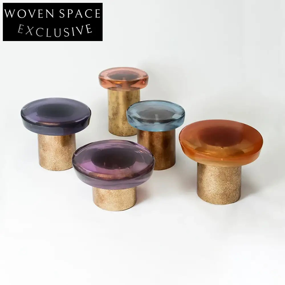 Modern Gold Brass Glass Top Round Bell Shaped Living Room Coffee Table