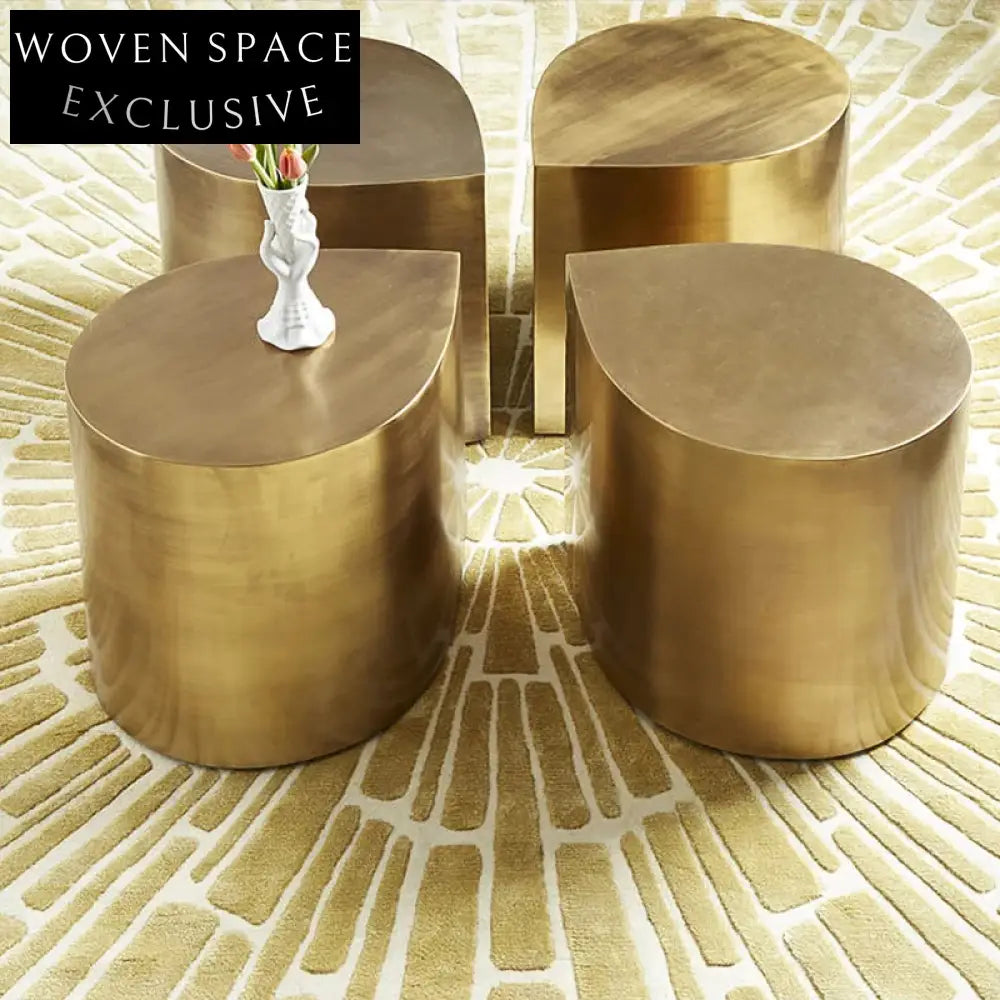 Modern Gold Iron Living Room Coffee Table with Sleek Contemporary Design