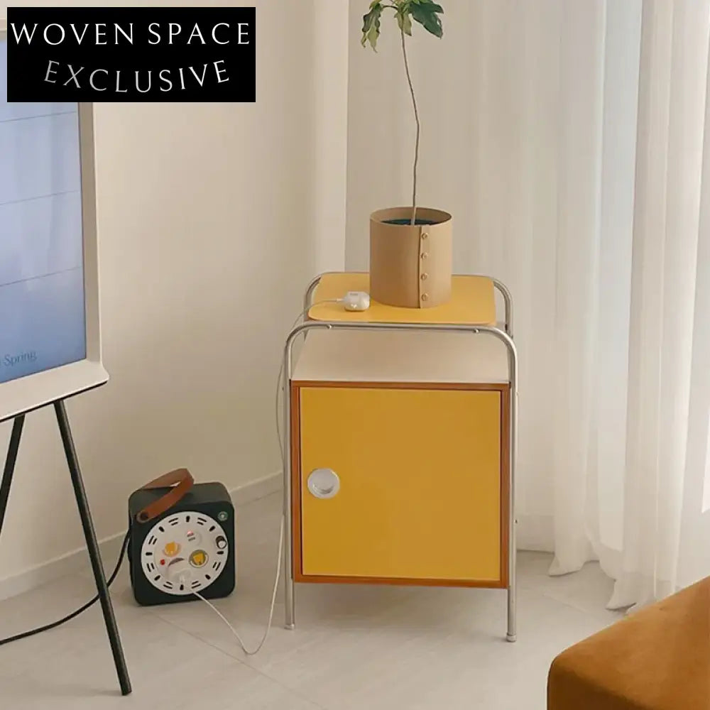 Modern Gold Metal Accent Cabinet with Drawers - Chic Storage End Table